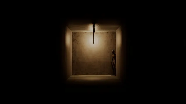 A single light at the end of a room – and something stands in the shadow